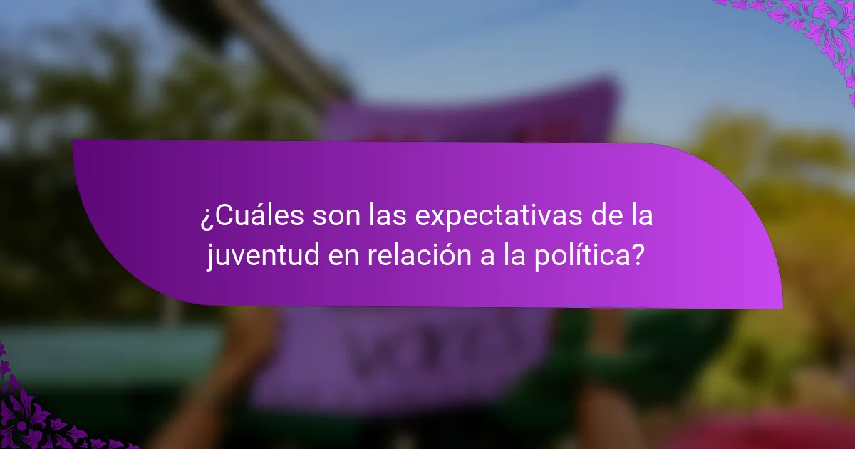 ¿Cuáles son las expectativas de la juventud en relación a la política?