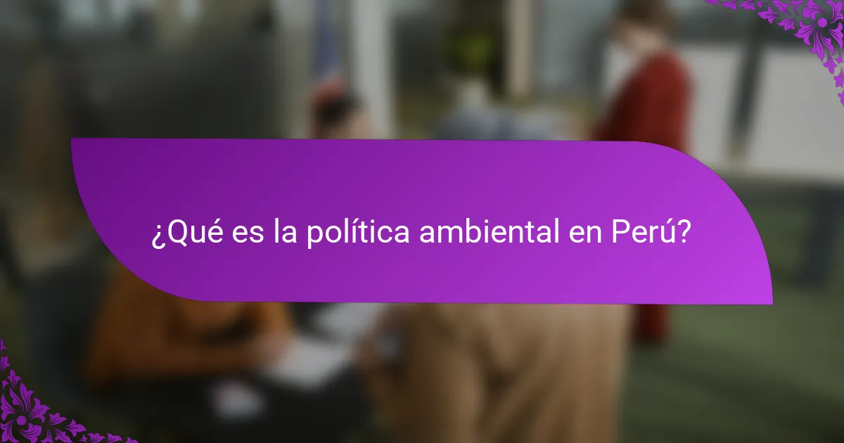 ¿Qué es la política ambiental en Perú?